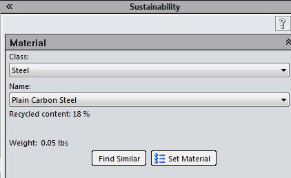 Material definition for environmental impact simulation