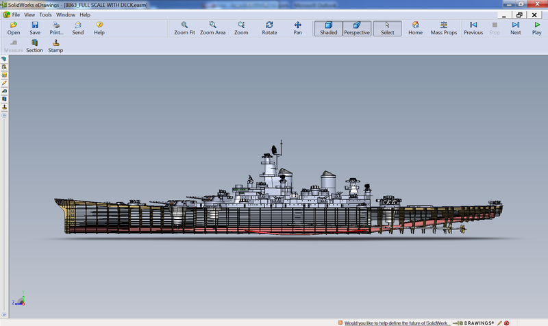 USS Missouri Modeled in SolidWorks eDrawings 1